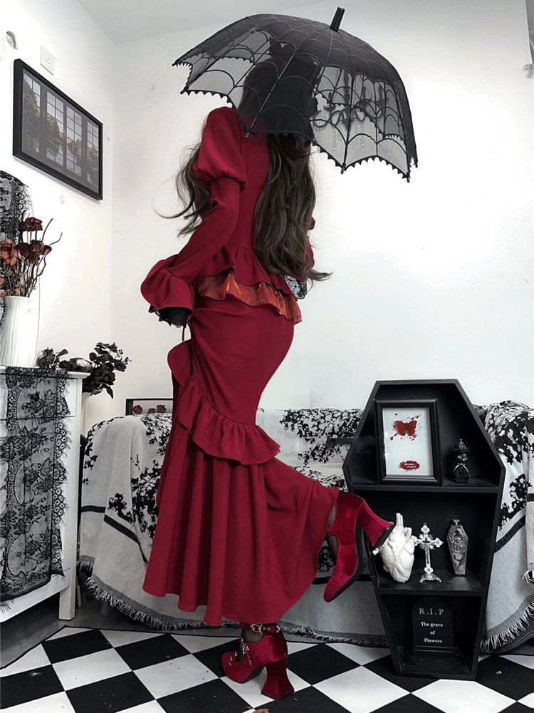 Printemps rouge robe Vintage f - Women'S Red Formal Wear avis et prix