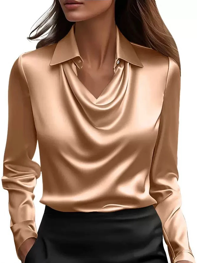 Chemisier en satin à manches l - Silk Blouse avis et prix