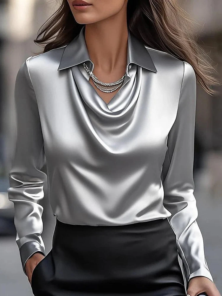 Chemisier en satin à manches l - Silk Blouse avis et prix