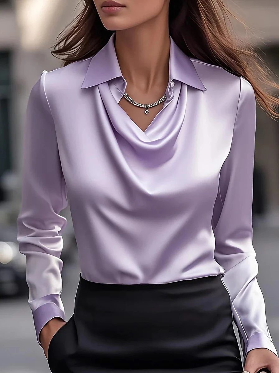 Chemisier en satin à manches l - Silk Blouse avis et prix