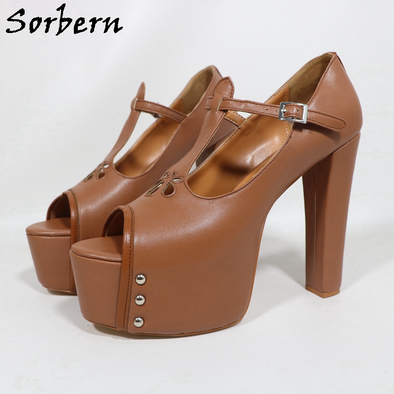 Sorbern marron mat femmes esca - Pump Heel Block avis et prix