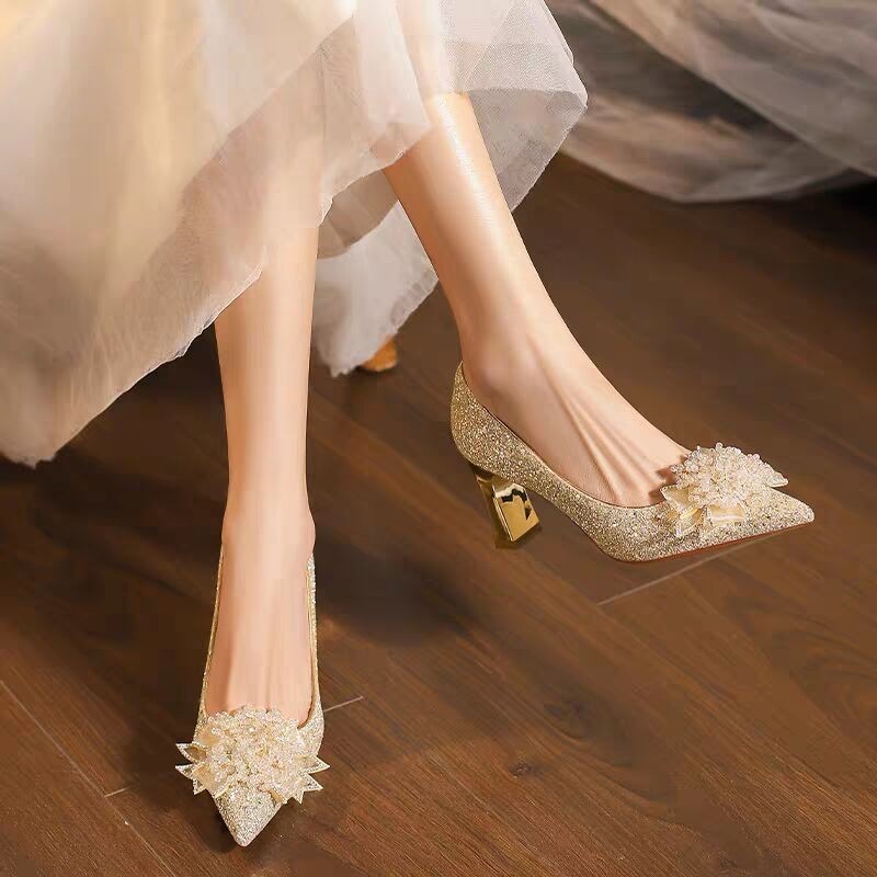 Strass fleur bloc talon chauss - Pump Heel Block avis et prix